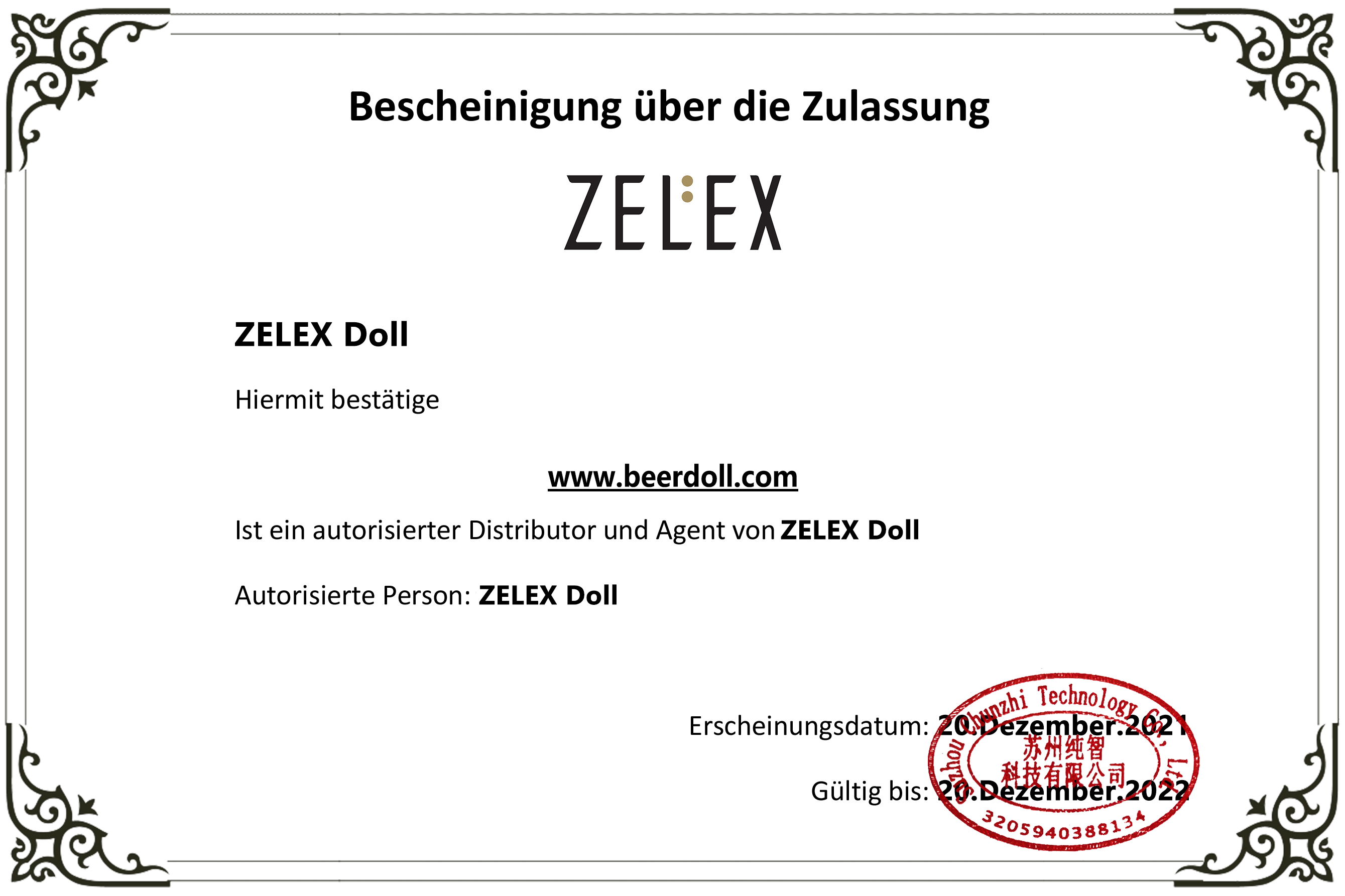 ZELEX Doll Zertifikate